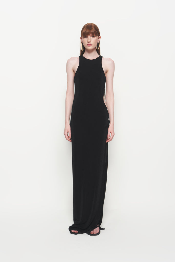 Vestido Longo Youse Cut Out Sopro Preto - Shop Youse