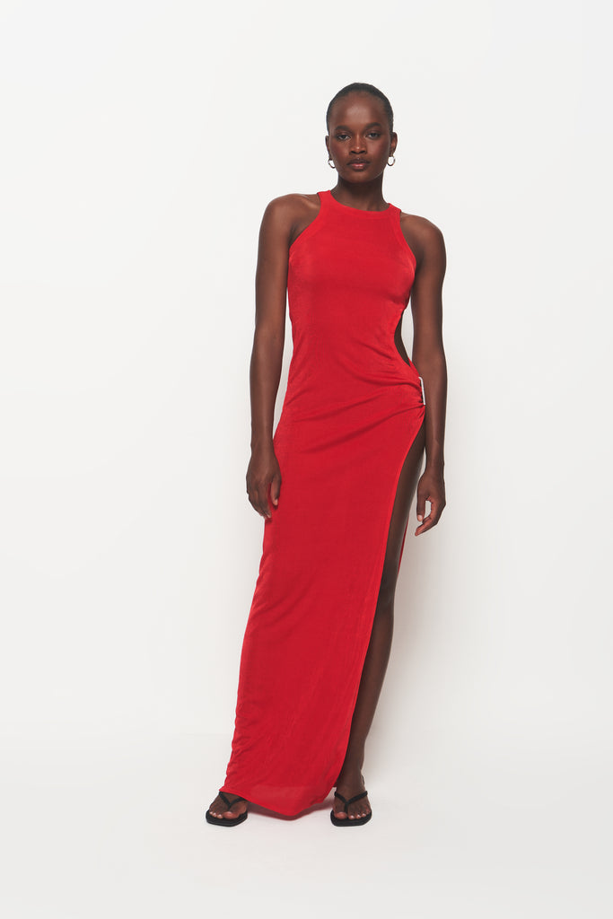 Vestido Longo Youse Cut Out Sopro Vermelho - Shop Youse